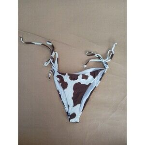 Princess Polly Bottoms Bikini Size 4 side Ties Cow Print Cowgirl Resort Vacation